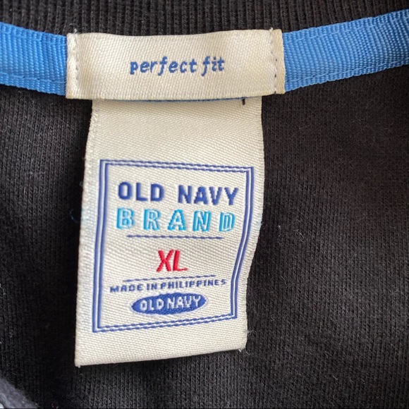 OLD NAVY Black Front Zip Fleece Varsity Jacket Size XL - Picture 4 of 5